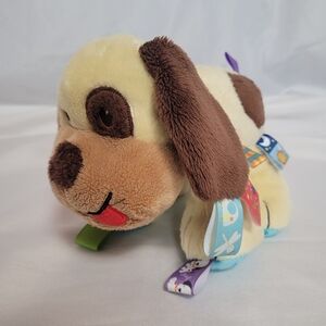 Taggies Puppy Dog Buddy Plush Tag N Play Pals Plush Rattle Toy 8"